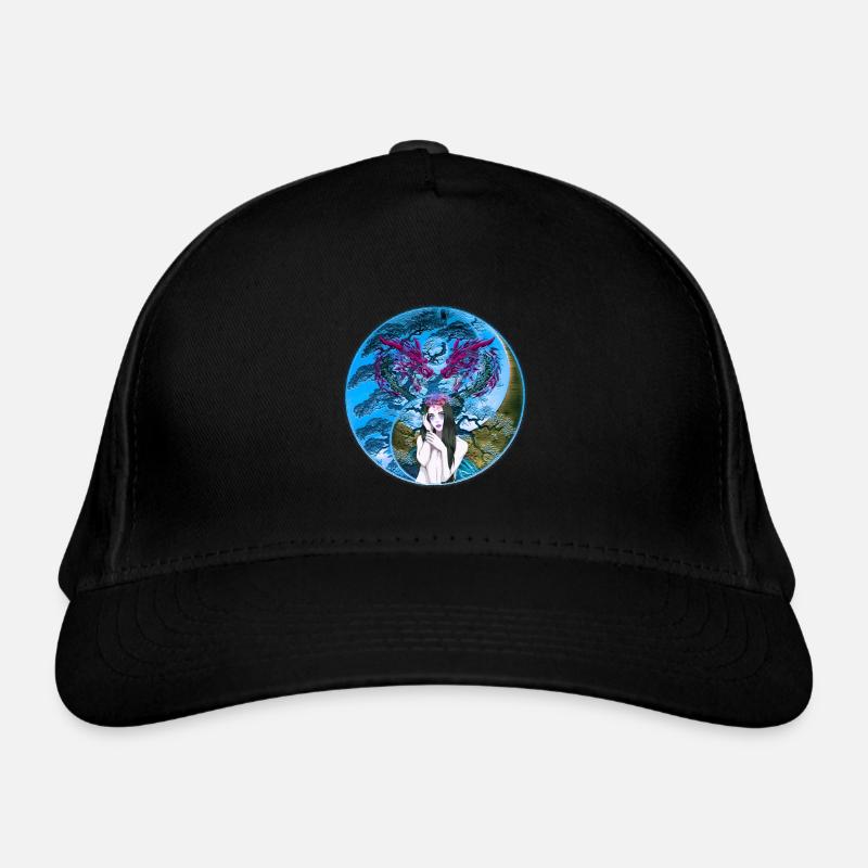 Drache Drachen Mädchen Märchen Fantasy Bio-Baseballkappe