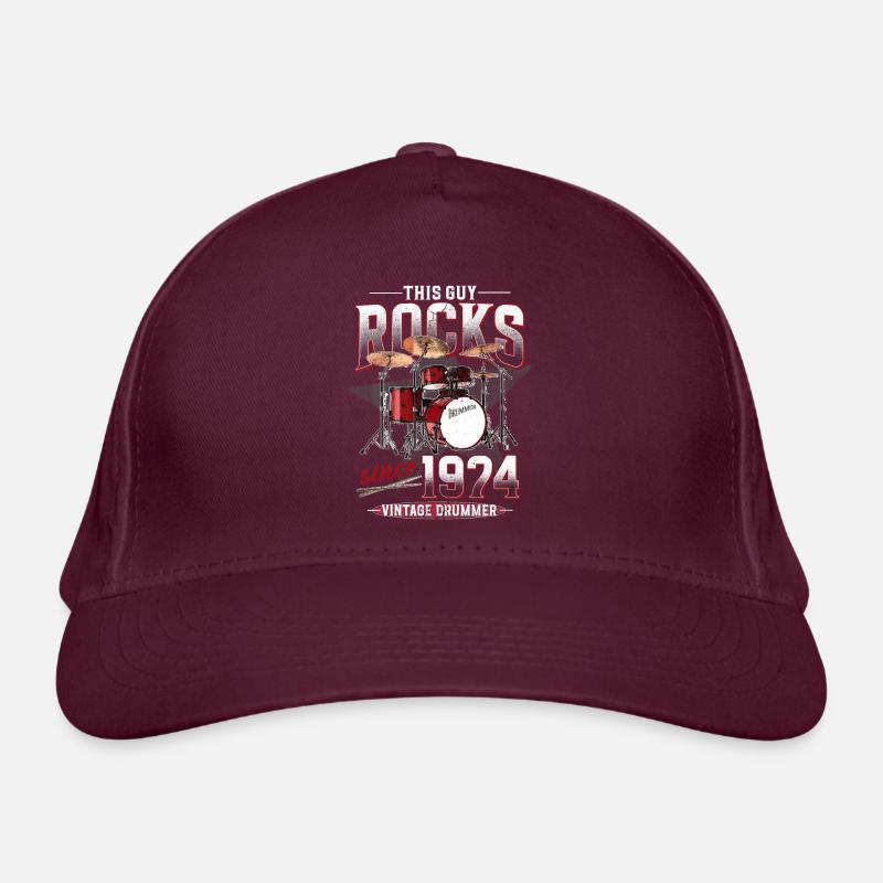 1974 Vintage Drum Drummer Anniversaire Casquette classique bio