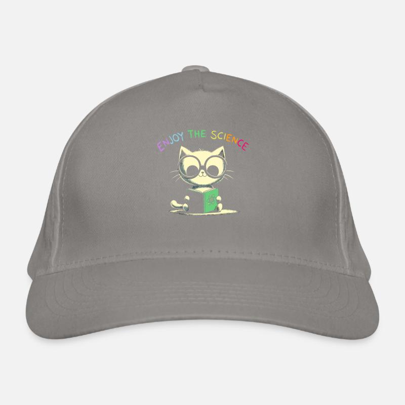 Profitez de la science. Chat d’école mignon. Casquette classique bio