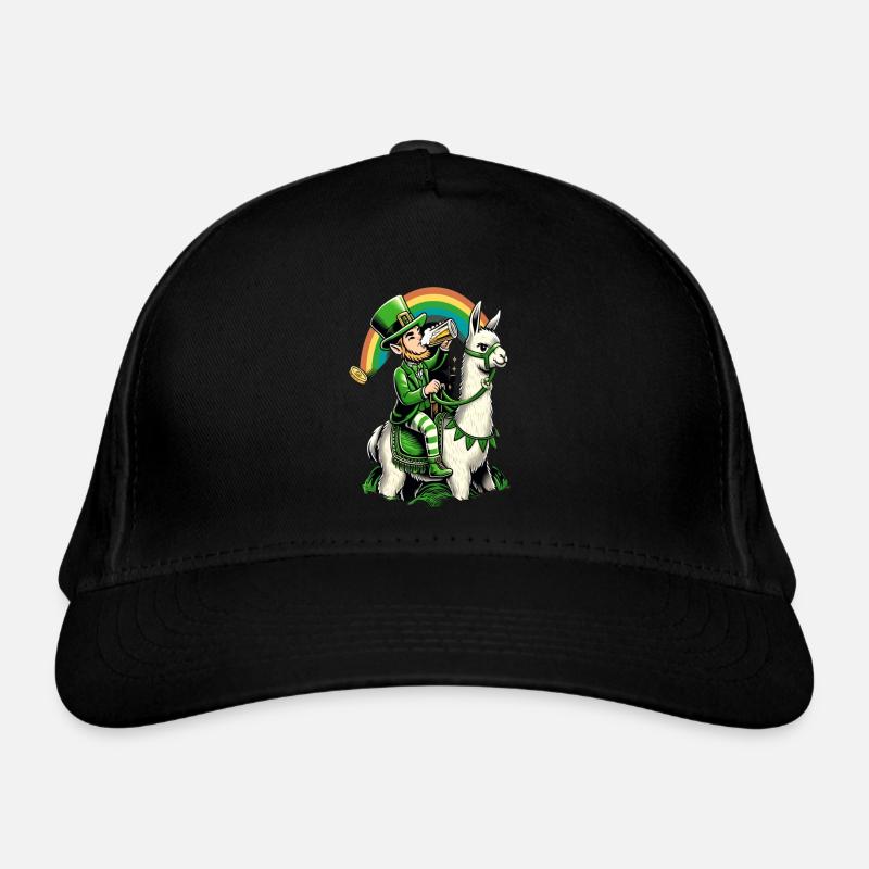 Lama Riding Leprechaun (Irish Leprechaun) Organic Baseball Cap