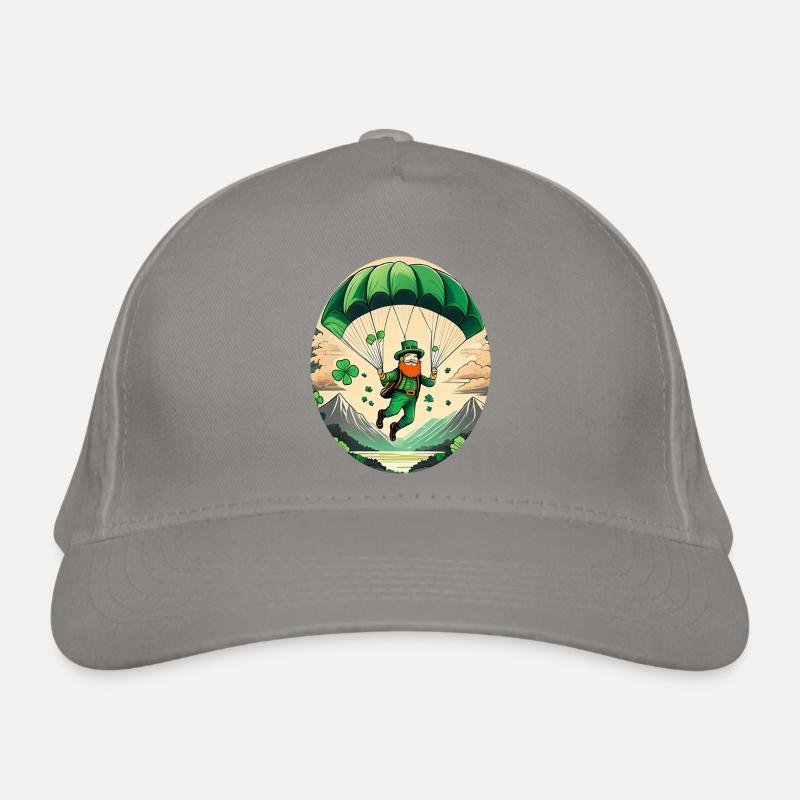 St. Patrick's Day Kleeblatt Gleitschirmfliegen Bio-Baseballkappe