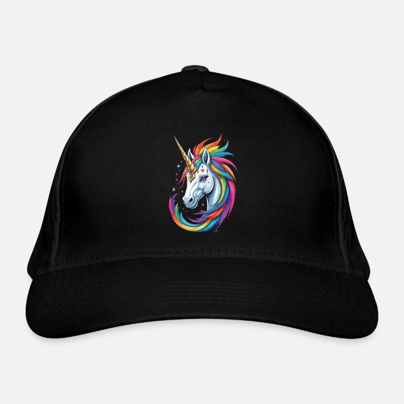 Buntes Einhorn Bio-Baseballkappe