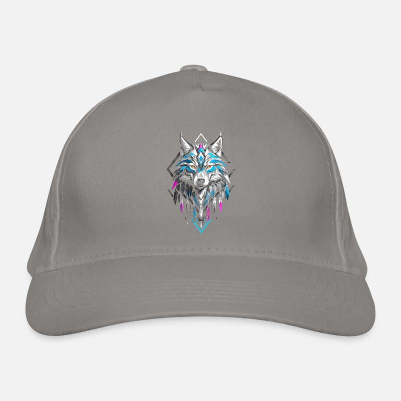 Bunter geometrischer Wolf Bio-Baseballkappe