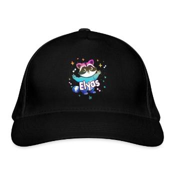 ELYAS - Beau nom de garçon avec un raton laveur mignon - Casquette classique bio - noir - Devant
