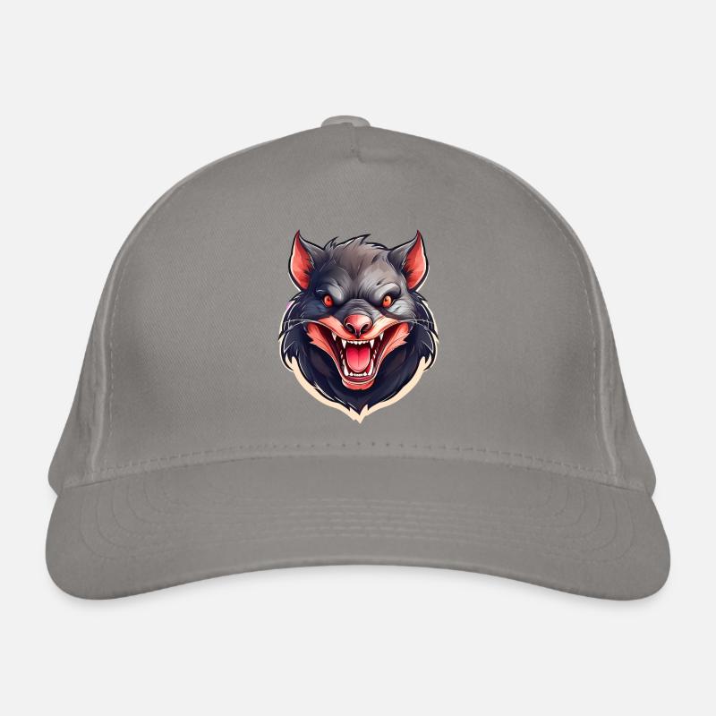 Wildes wütendes Tier Tasmanischer Teufel Maskottchen Bio-Baseballkappe