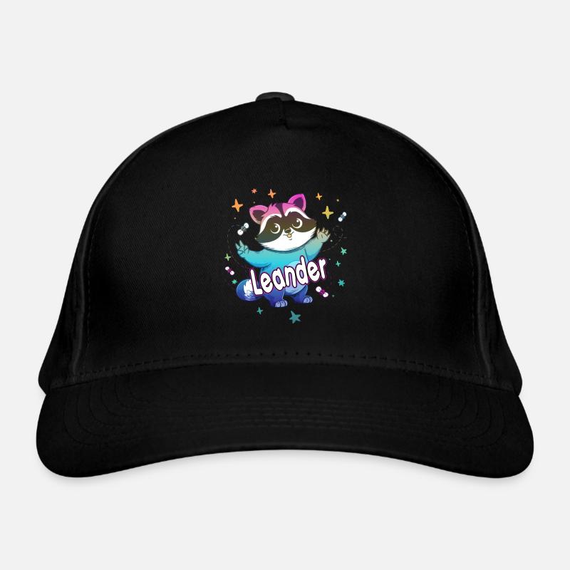 LEANDER - Beau nom de garçon avec un raton laveur mignon Casquette classique bio