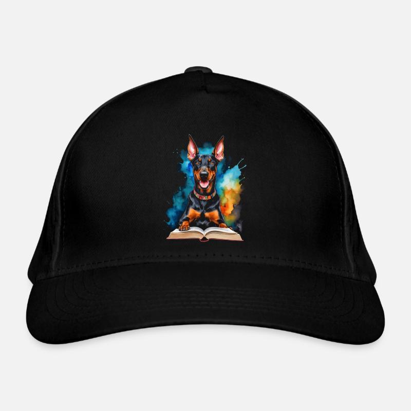 Doberman livre de lecture chien drôle Animal Design impression Casquette classique bio