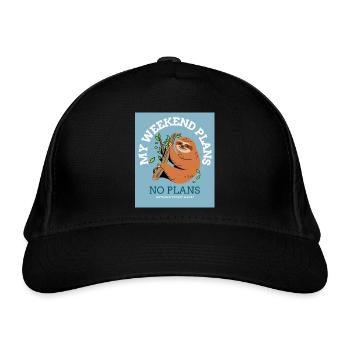 Ce paresseux n’a pas de projets de week-end - Casquette classique bio - noir - Devant