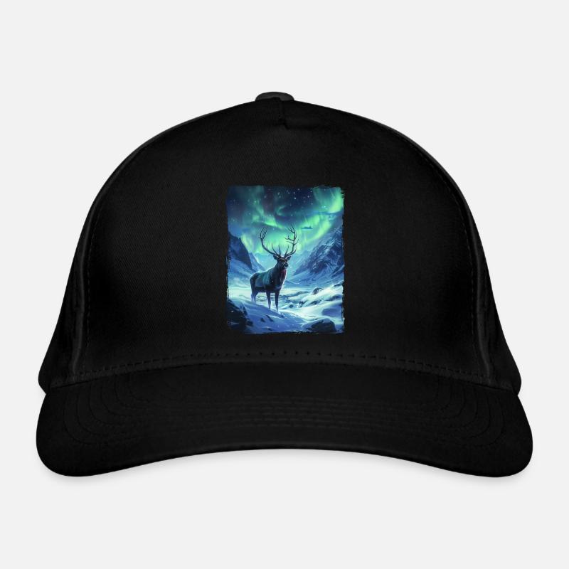 Northern Lights Deer Animal Aurora Borealis Deer Organic Baseball Cap