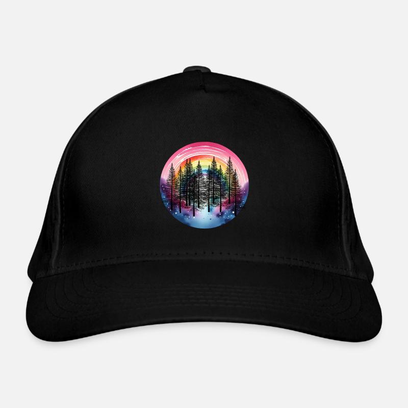 Rainbow Forest Nature Nature Lover Spruce Tree Organic Baseball Cap