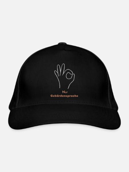 Sign language only - Organic Baseball Cap - black - Front