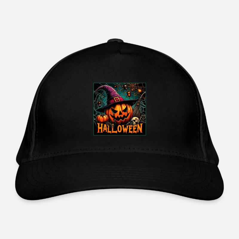 Halloween Pumpkin Witch Hat Grimace Creepy Horror Organic Baseball Cap