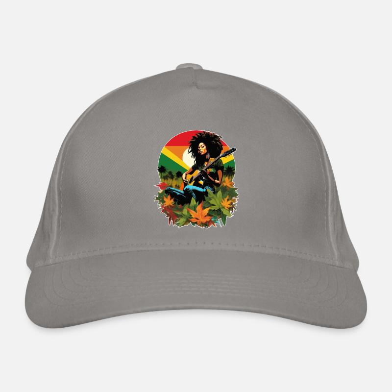 Guitariste rastafari dans le style reggae Casquette classique bio