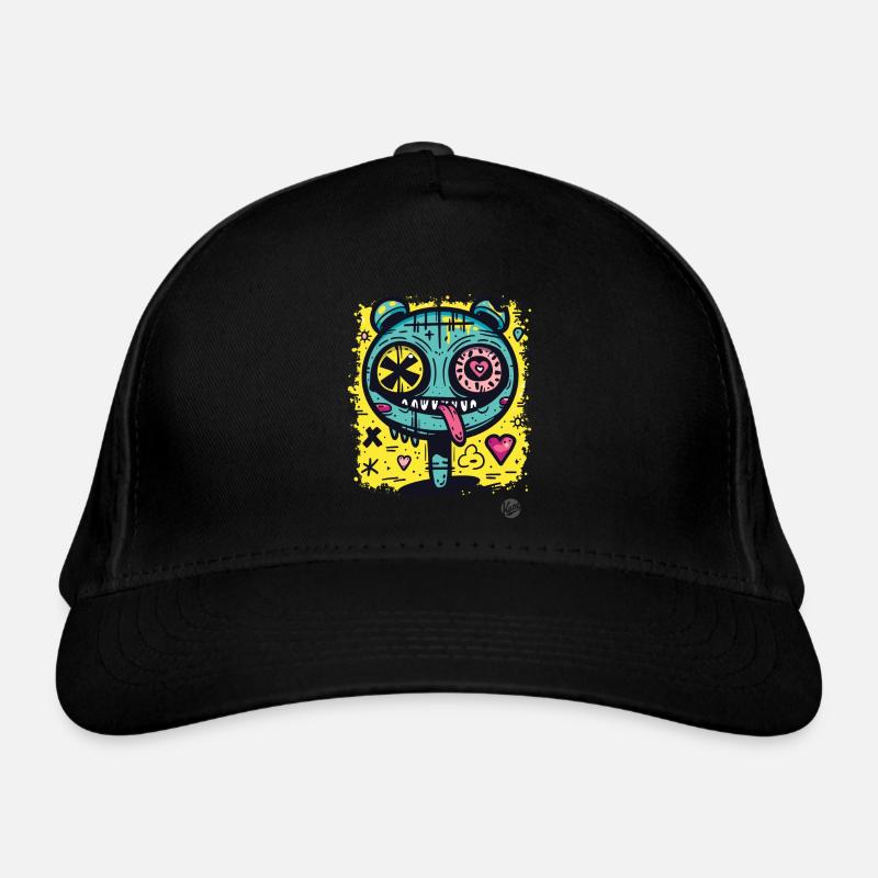 Créature monstre graffiti super cool avec des cœurs Casquette classique bio