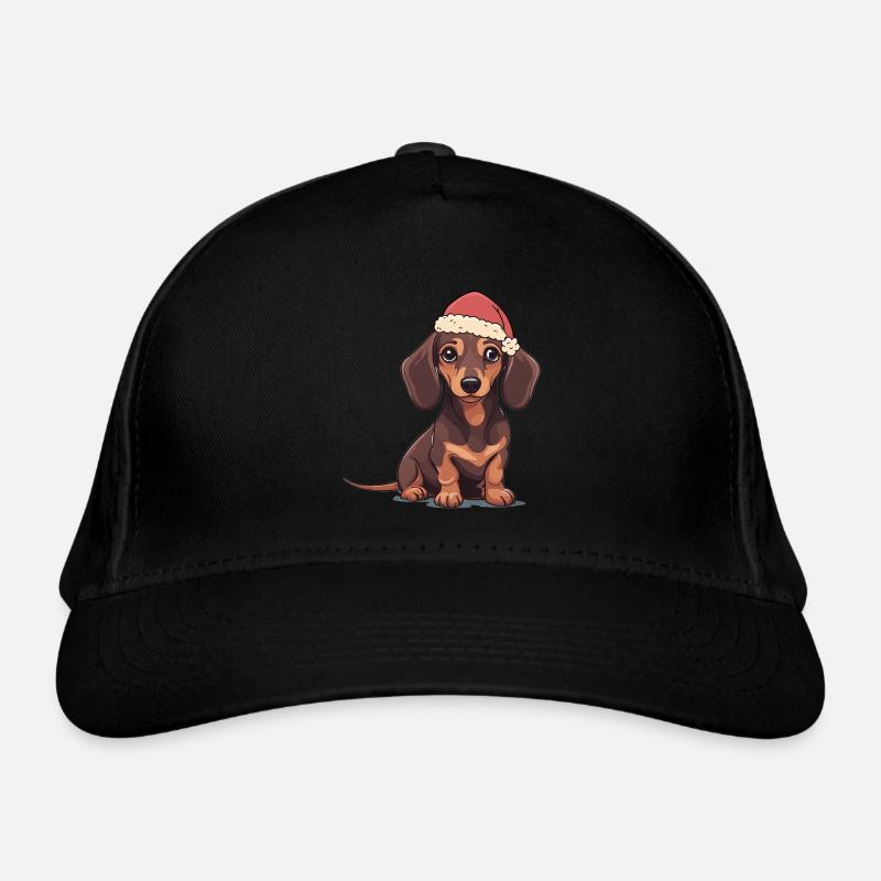 Teckel Chien Père Noël Père Noël Chiens Casquette classique bio