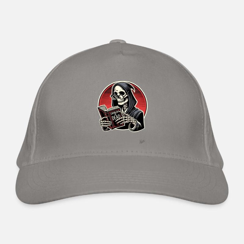 Chivalry is dead – Grim Reaper with book Organic Baseball Cap