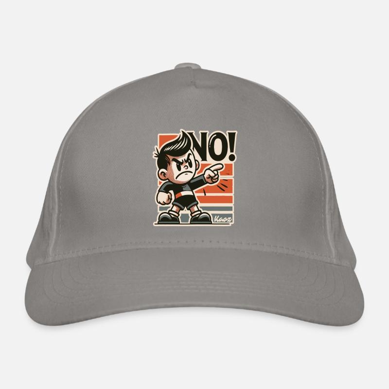 Naughty retro boy and rascal says no Organic Baseball Cap