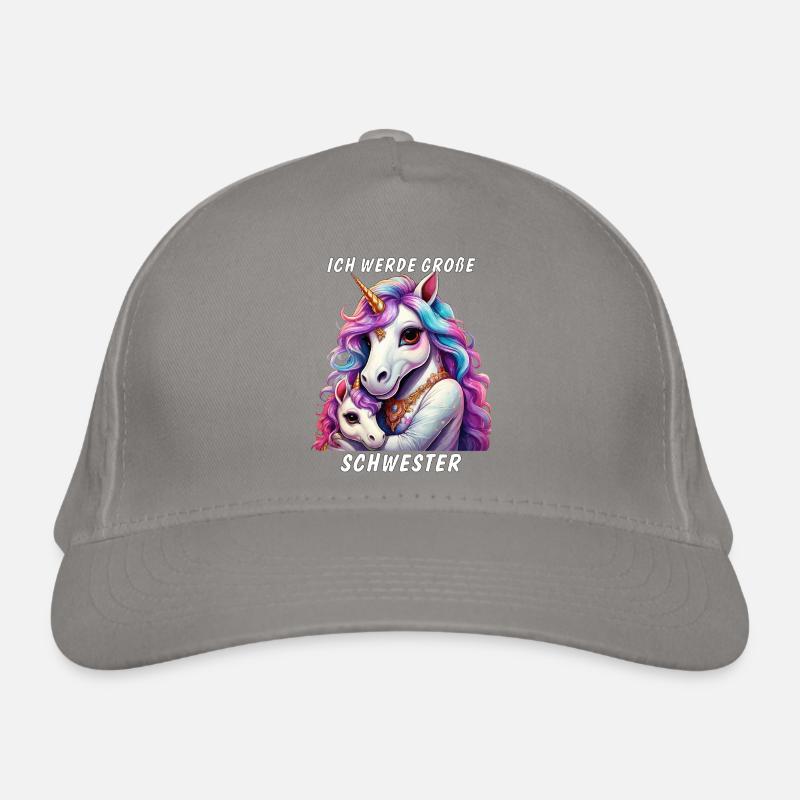 EINHORN ICH WERDE GROßE SCHWESTER Bio-Baseballkappe
