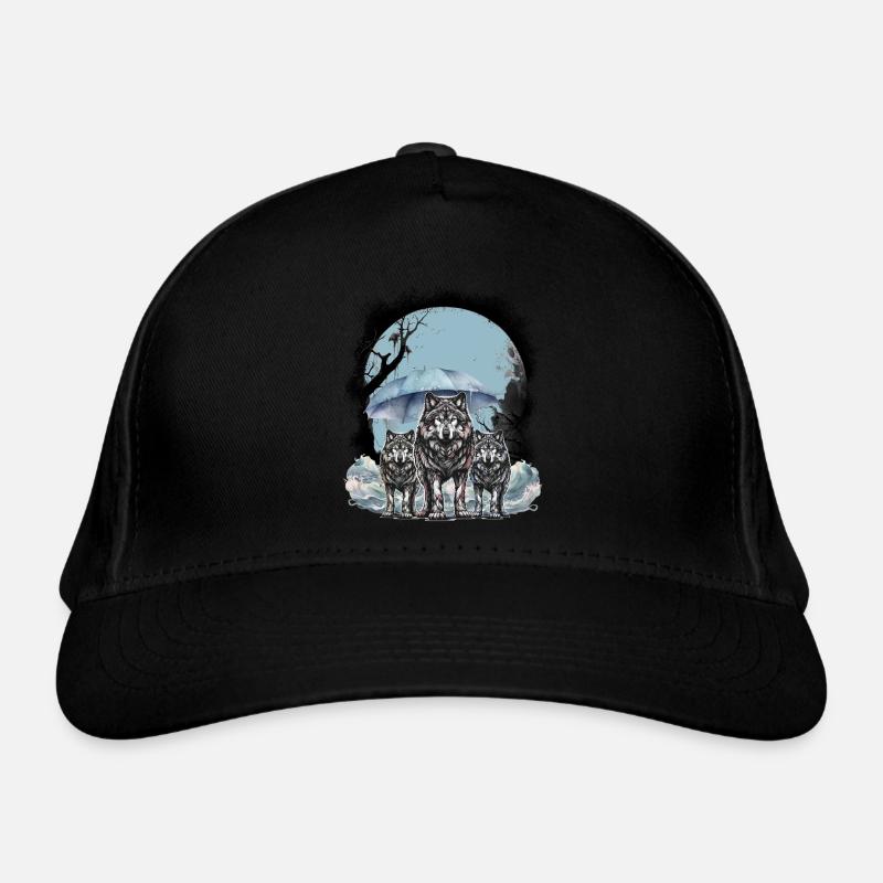 mystical wolves wolf pack husky dogs dog Organic Baseball Cap