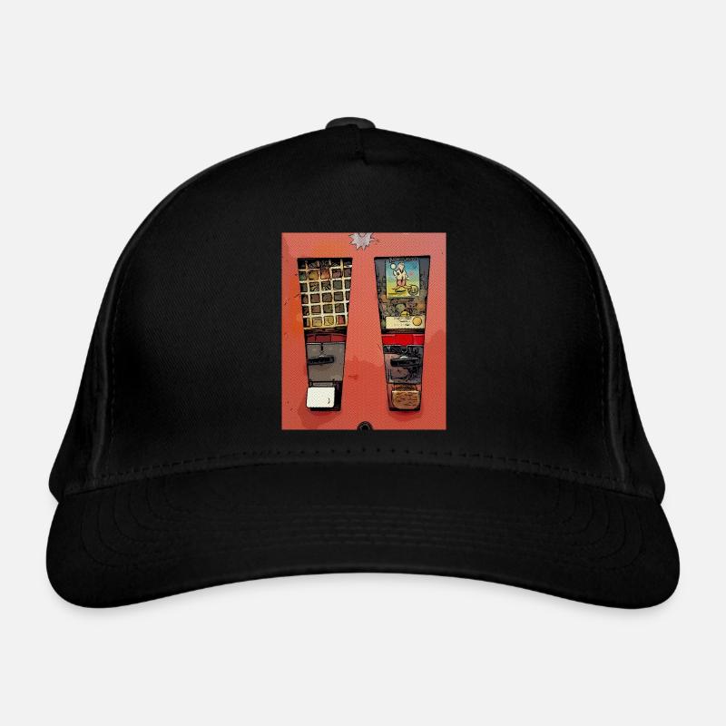 Retro chewing gum machine in comic look Organic Baseball Cap