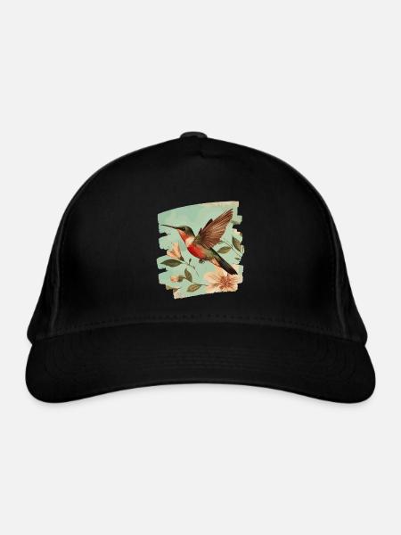 Hummingbird - Organic Baseball Cap - black - Front