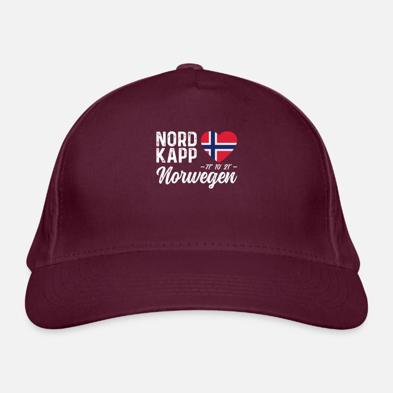 Norway Norway Coordinates Norway flag North Cape Organic Baseball Cap