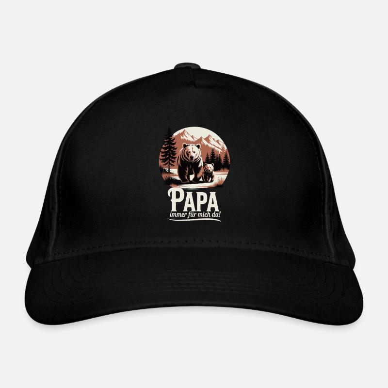 Papa – Immer für mich da - Bio-Baseballkappe - Schwarz