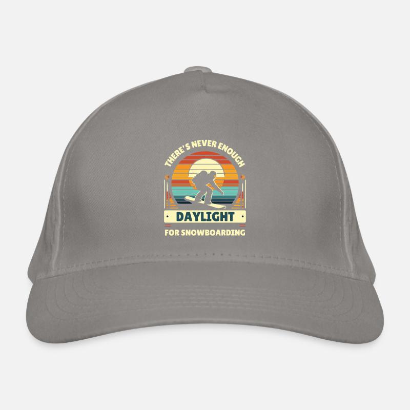 Snowboard Snowboarder Retro Winterurlaub Cool Bio-Baseballkappe