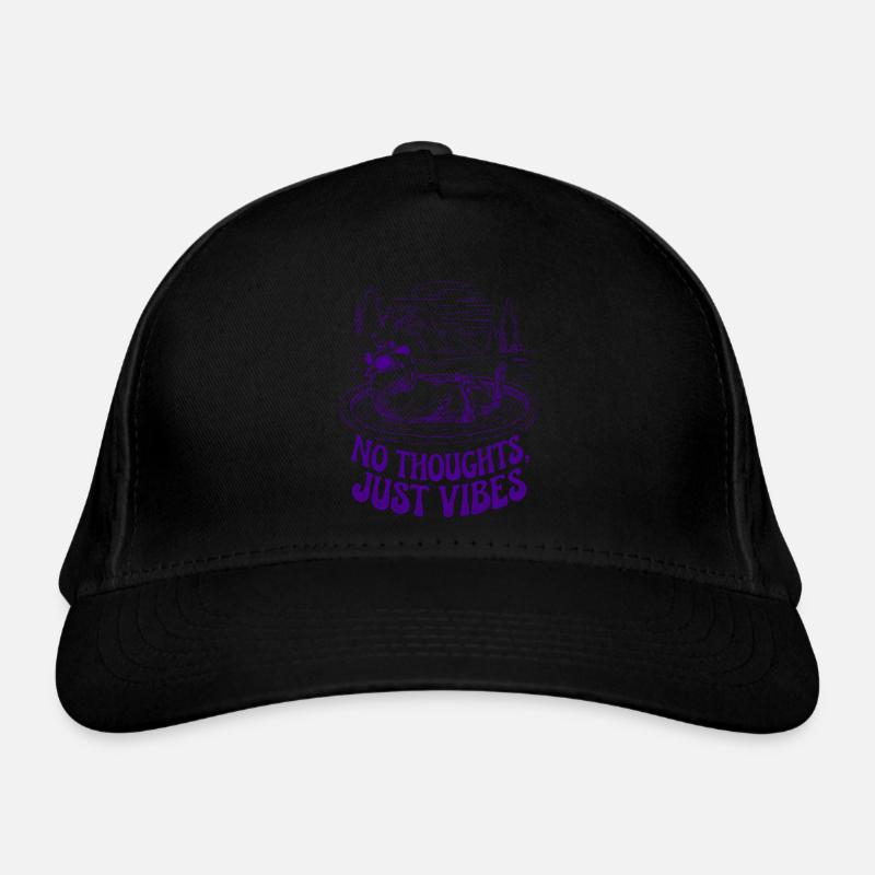 No Thoughts Just Vibes Chill Capybara Organic Baseball Cap