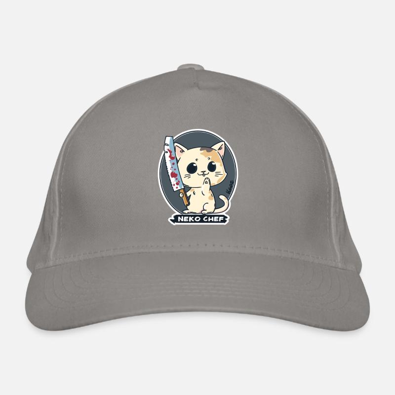 Neko Chef - Chat effronté avec couteau de chef Casquette classique bio
