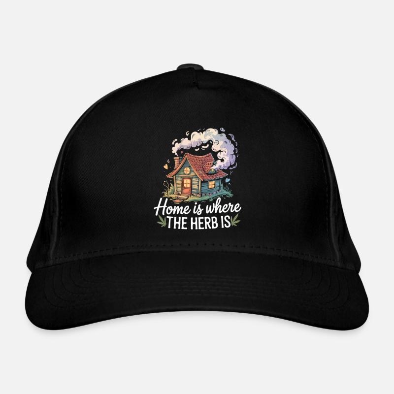 Kifferhaus mit Spruch Bio-Baseballkappe