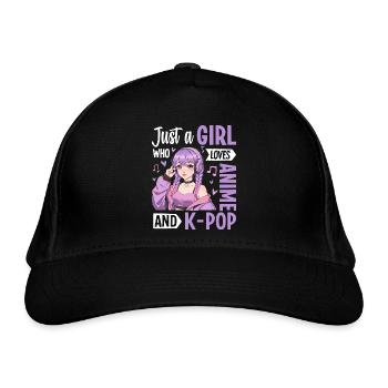 Just a Girl Who Loves Anime and K-Pop - Organic Baseball Cap - black - Front