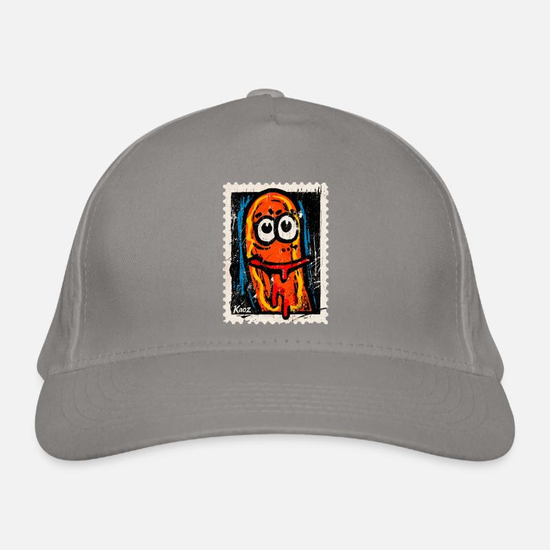 Saucisse de dessin animé folle avec de la bave de la bouche Casquette classique bio