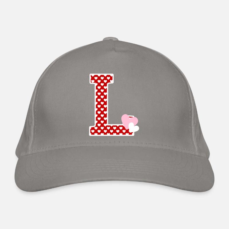 Buchstabe l Herz Bio-Baseballkappe