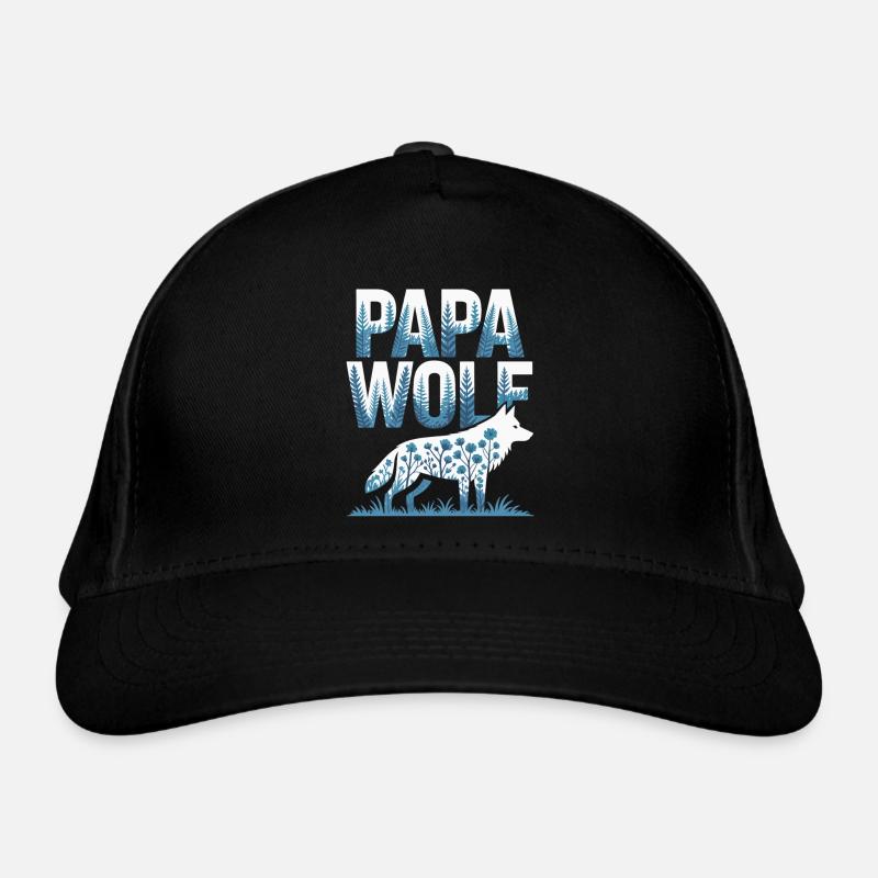 Strong Papa Wolf Look Organic Baseball Cap