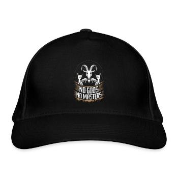 No Gods! No Masters! Atheist, Satanist, Religion - Organic Baseball Cap - black - Front