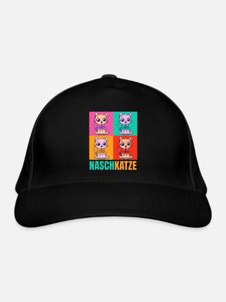 Gâteau pour chat dent sucrée Gâteau Snacking Pâtisserie Sucré - Casquette classique bio - noir - Devant