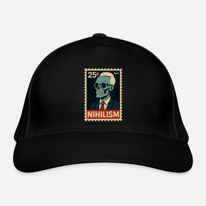 Timbre-poste Nihilism – Squelette en costume Casquette classique bio