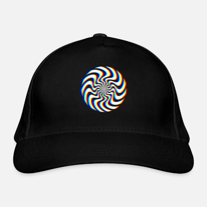 Glitch Spiral – Optical Illusion Organic Baseball Cap