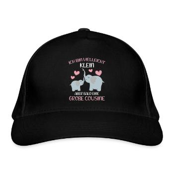 Je serai peut-être petit, mais bientôt grand cousin - Casquette classique bio - noir - Devant