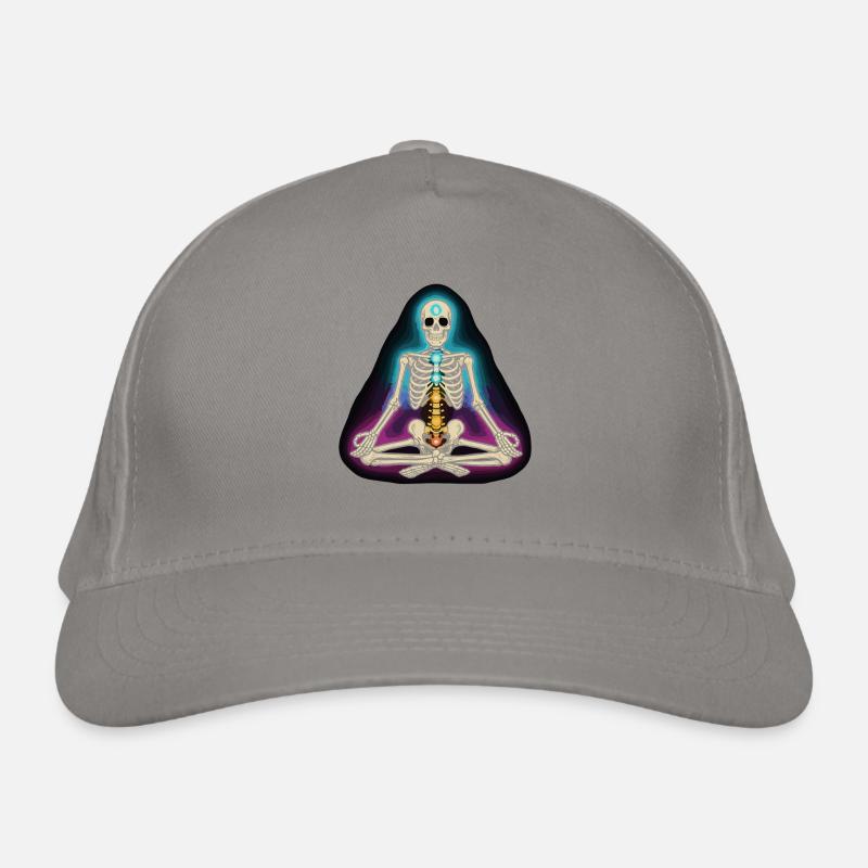 Skelett Yoga - Chakra Pose Bio-Baseballkappe