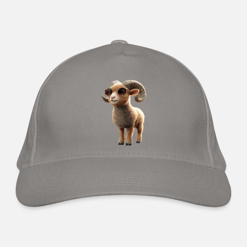 Widder Mufflon Aries Wilde Schafe Männliches Schaf Bio-Baseballkappe