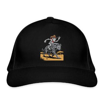 Skelett auf Hyäne im Wildwest-Stil - Bio-Baseballkappe - Schwarz - Vorne