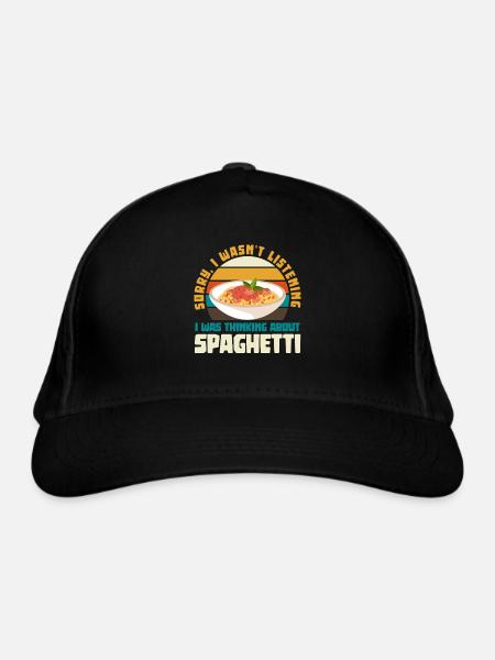 Spaghetti Réflexion Pause Rétro - Casquette classique bio - noir - Devant