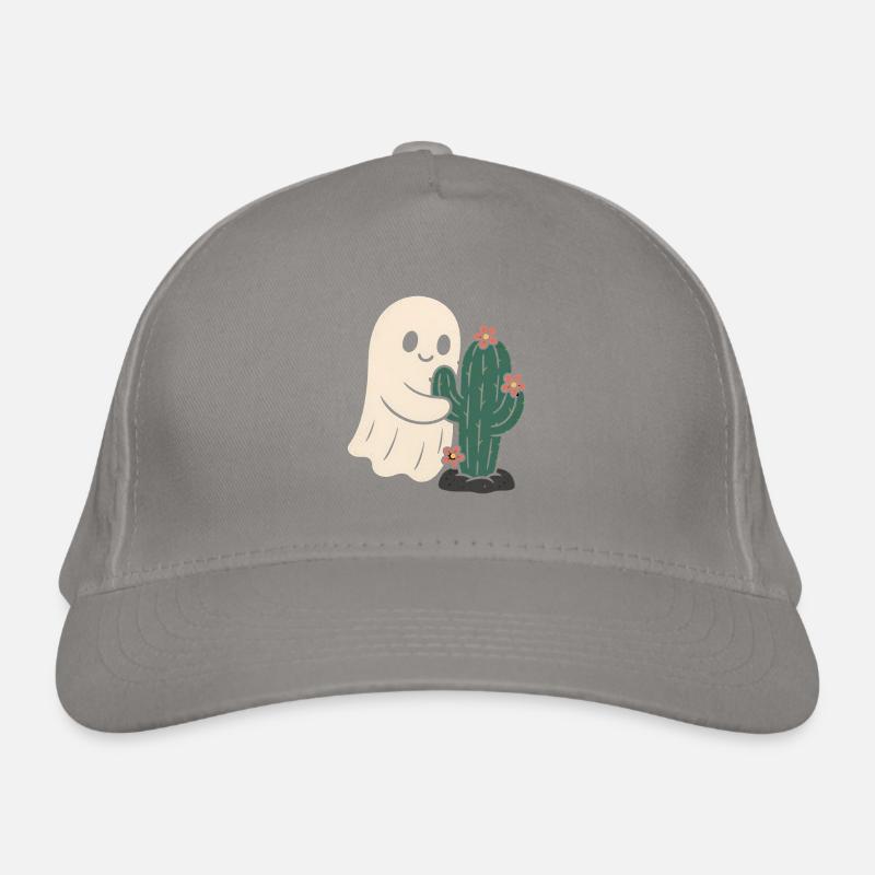 Fantôme étreignant les fleurs de cactus Casquette classique bio
