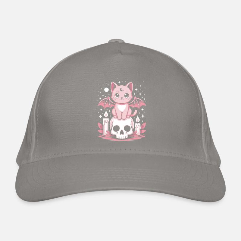 Kawaii Pastel Goth Cat Organic Baseball Cap