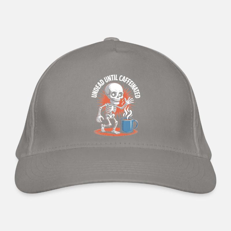 Undead Until Caffeinated Skeleton Coffee Run Organic Baseball Cap
