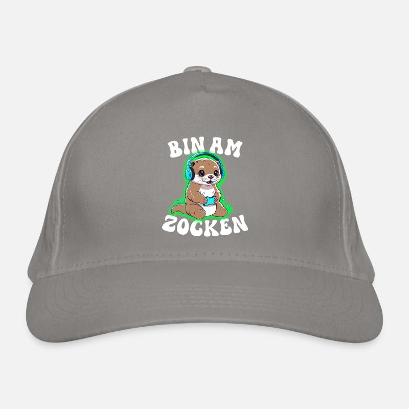 Bin am Zocken Otter Bio-Baseballkappe