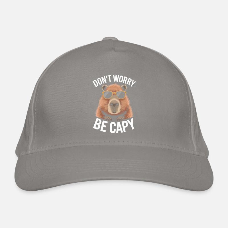Capybara Dont Worry Be Capy Capybara Rodent Organic Baseball Cap