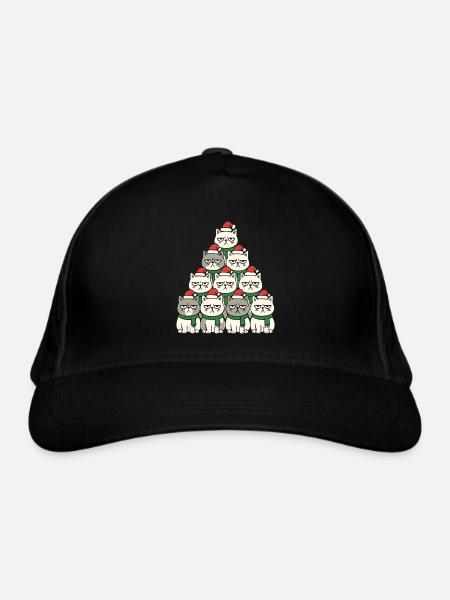 Grumpy Christmas Cats – Lustiges Katzen - Bio-Baseballkappe - Schwarz